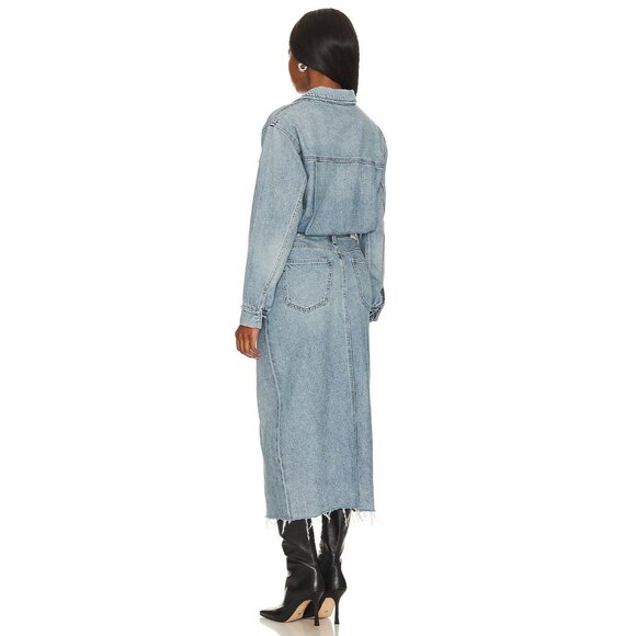NWT Pistola Amira in Marcel Blue Heavyweight Denim Midi Shirt Dress M $228 - Picture 3 of 11